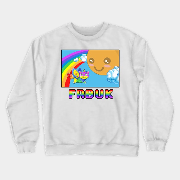 Fluffy Rainbow Butterfly Unicorn Kitty 16-Bit Crewneck Sweatshirt by Resonate_Media